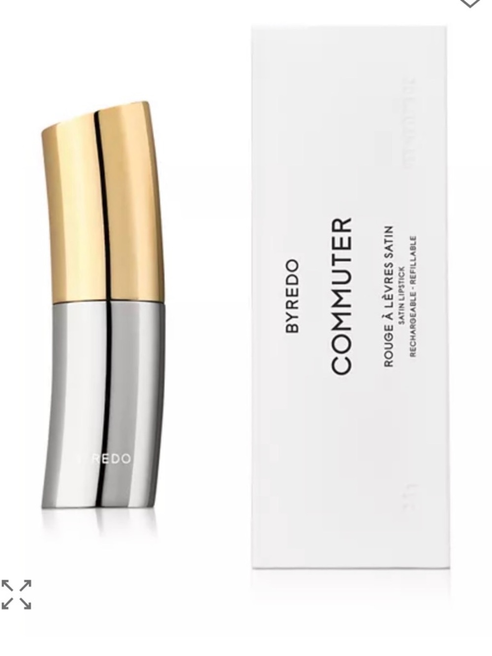 Byredo Commuter Satin Lipstick — Gold & Silver Case
